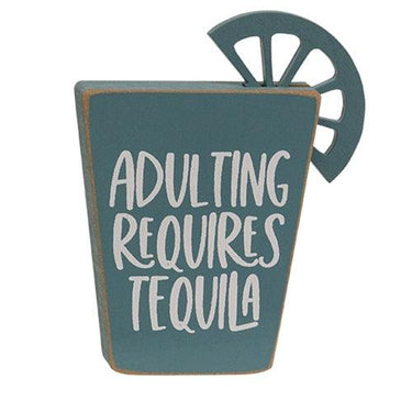 Tequila Words Block Sitter 2 Asstd - The Fox Decor